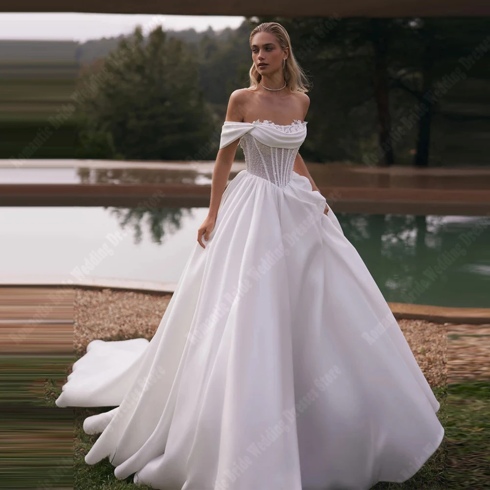

Gorgeous Off Shoulder Women Wedding Dresses Princess Charming A-Line Bridal Gowns Formal Occasion Vestidos De Novias Customized