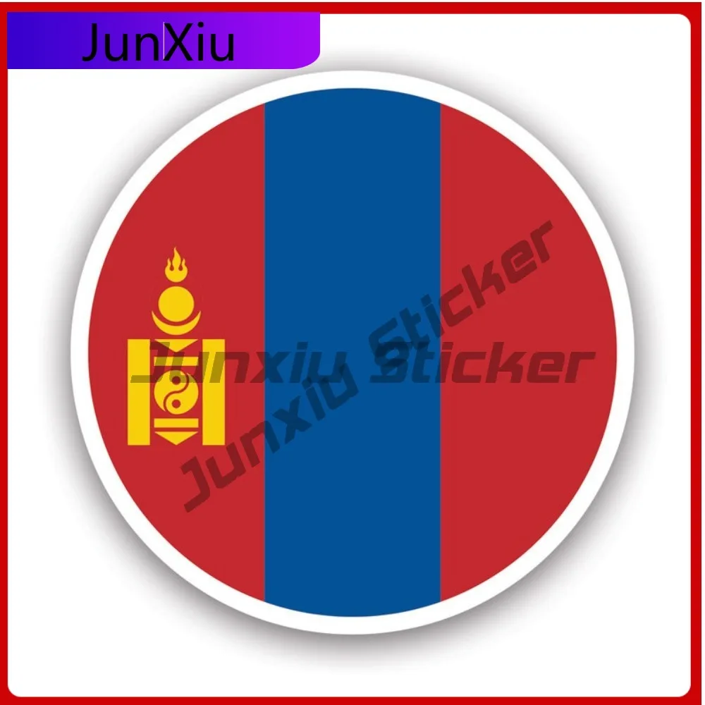 

Round Mongolian Flag Sticker Creative Decals State Flag Patriotic Car Sticker Vinyl Decal Waterproof Durable Sun Proof For Car