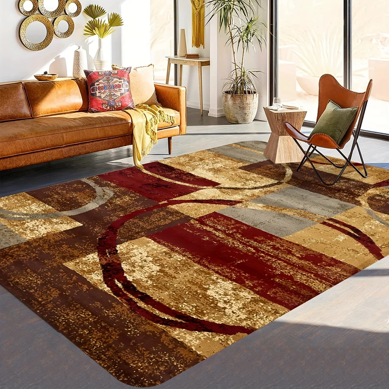 Geometric Circular Arc Carpet for Living Room Decor Sofa Table Large Area Rugs Hallway Balcony Carept Bedroom Non-slip Alfombra