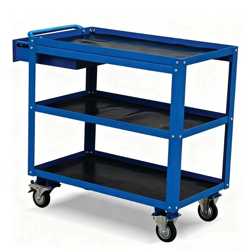 3 Tier Heavy Duty Tool Cart Hand Push Trolley Multi Function For Auto Repair Workshop Parts Storage Organization