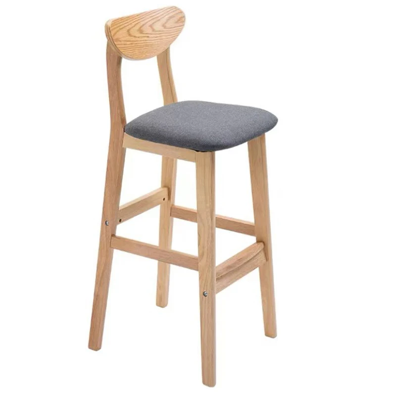 Lounge Minimalist Bar Chair Wooden Barstool Kitchen Island Waiting Bar Stool Cushions European Sgabello Cucina Alto Furniture