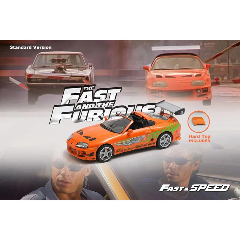 PreSale FS 1:64 Supra A80 Targa Bomex FNF Diecast Diorama Car Model Collection Miniature Fast Speed