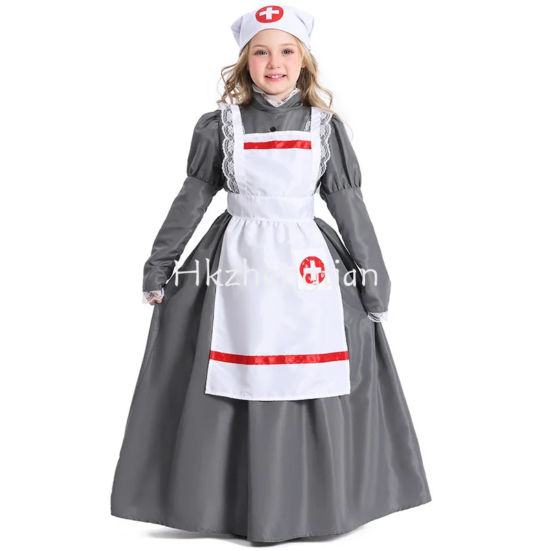 Disfraz de Enfermera Infantil, Disfraz de Enfermera Victoriana para Niña, Disfraz de Enfermera para Niña