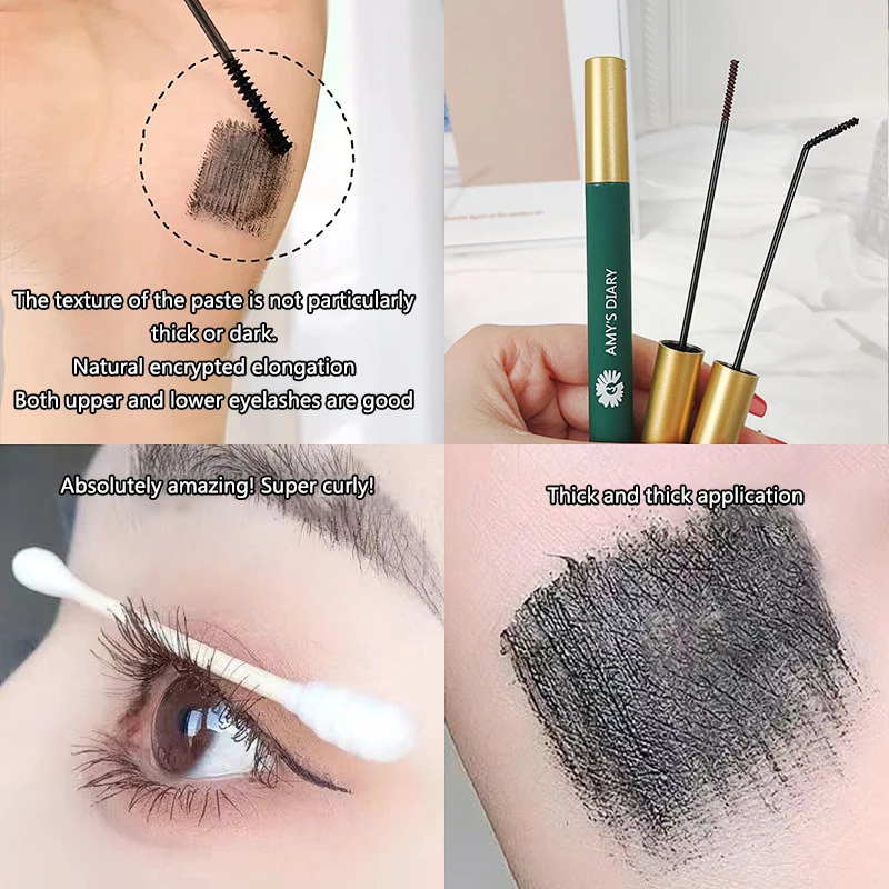 Mascara imperméable noir brun ultra-fin, 1 pièce, petite tête de brosse, extension de cils, maquillage, allonger les cils naturels, cosmétique coréen