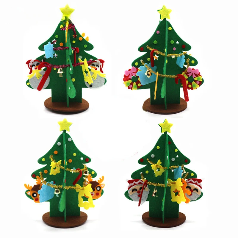 

3D DIY Felt Christmas Tree Kids Toys For Children Kindergarten Crafts Snowman Educational Toys Decoration Gifts For Children