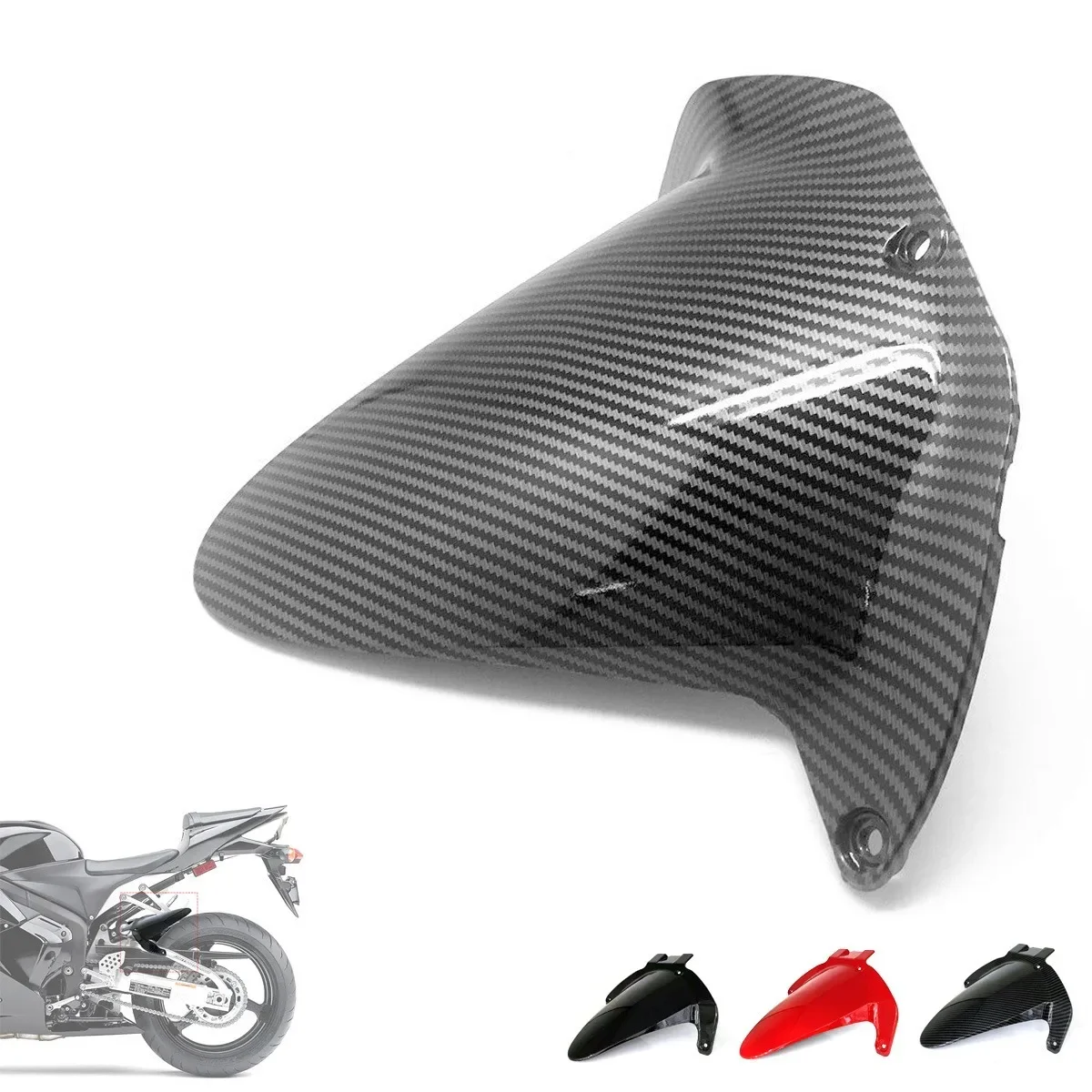 Padrão de fibra de carbono motocicleta traseiro Hugger, lama guarda, pneu pára-lamas, Fender carenagem para HONDA CBR600RR CBR 600 RR F5 2003-2021