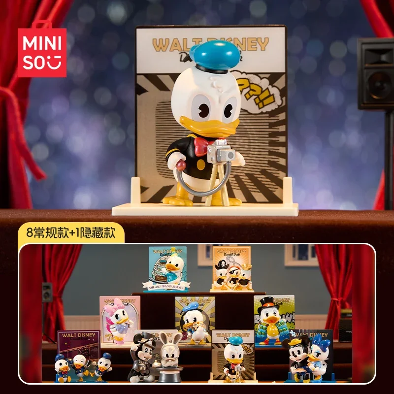 Miniso X Disney Donald Duck 90th Anniversary Figure Cute Minnie Daisy Scrooge Mcduck Anime Collection Model Pvc Statue Doll Toy