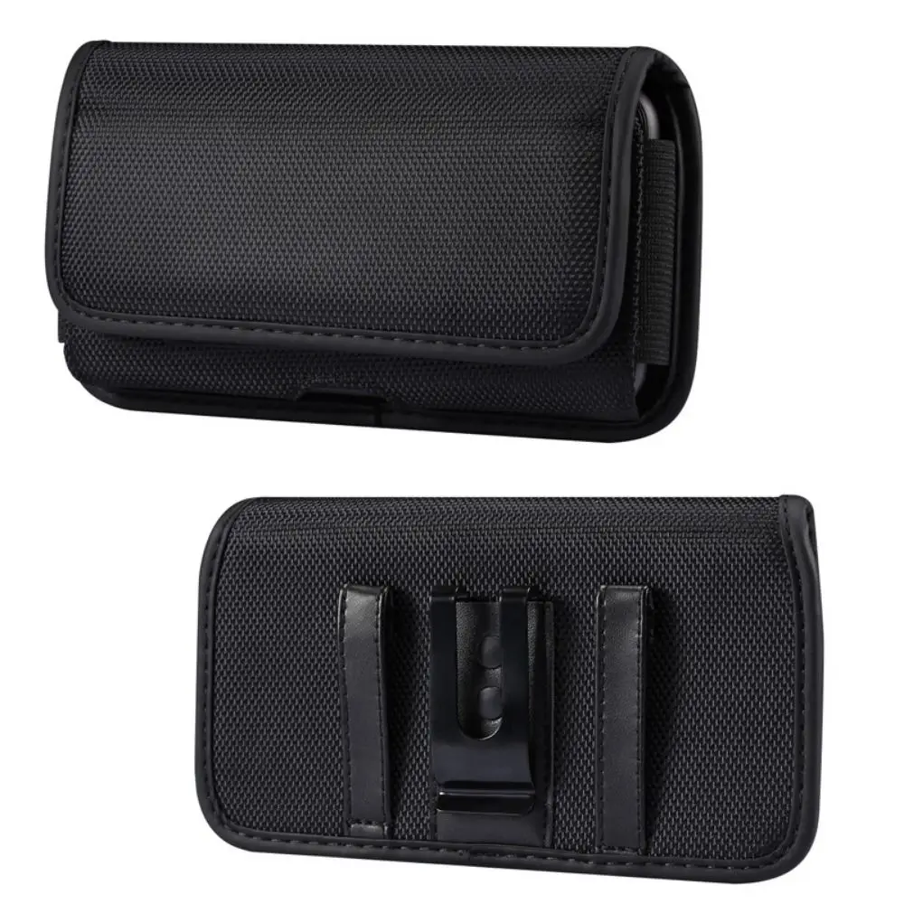 Oxford Belt Clip Phone Bag Horizontal Style Durable Waist Pouch Phone Cover Wear-resisting Attached Phone Oxford Cover Pouch