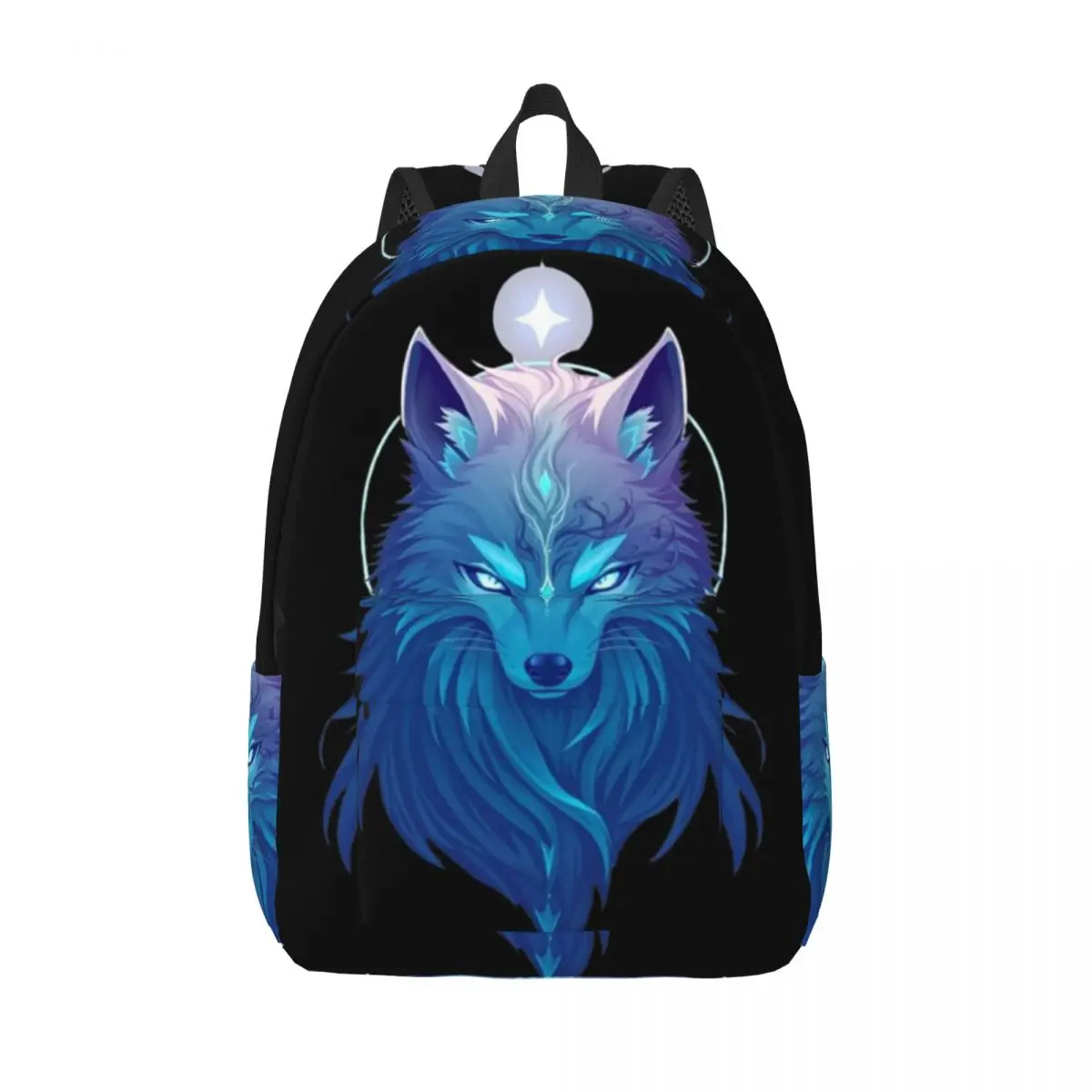 

Blue Wolf 1 Woman Small Backpacks Boys Girls Bookbag Fashion Shoulder Bag Portability Laptop Rucksack Children School Bags
