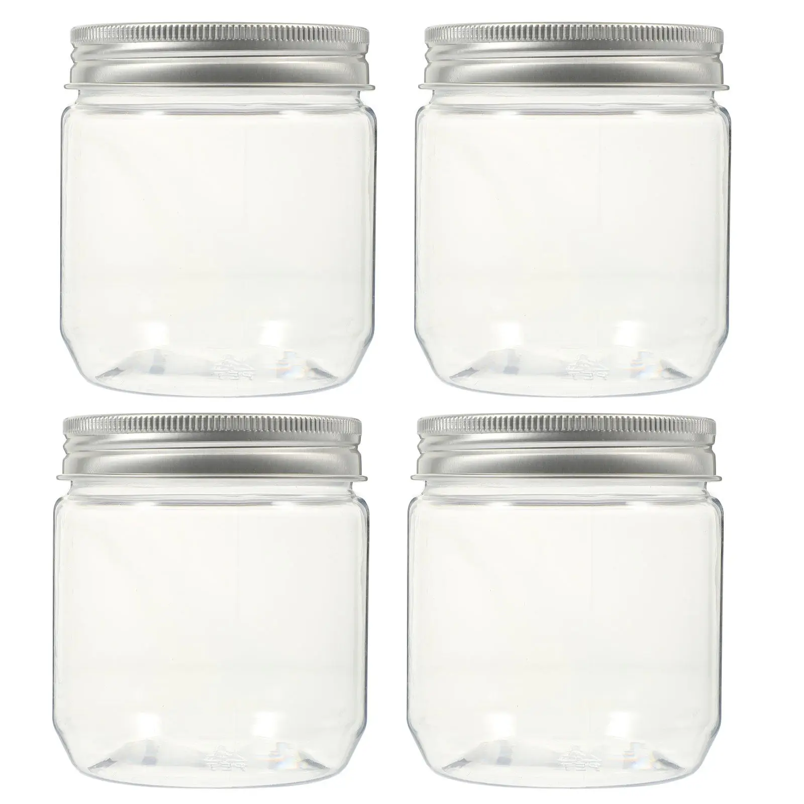 4 יחידות צנצנת אחסון שקופה מיכלי אחסון מזון אטומים נגד דליפות ארגונית למזווה למטבח לאגוזים חטיפי דגנים