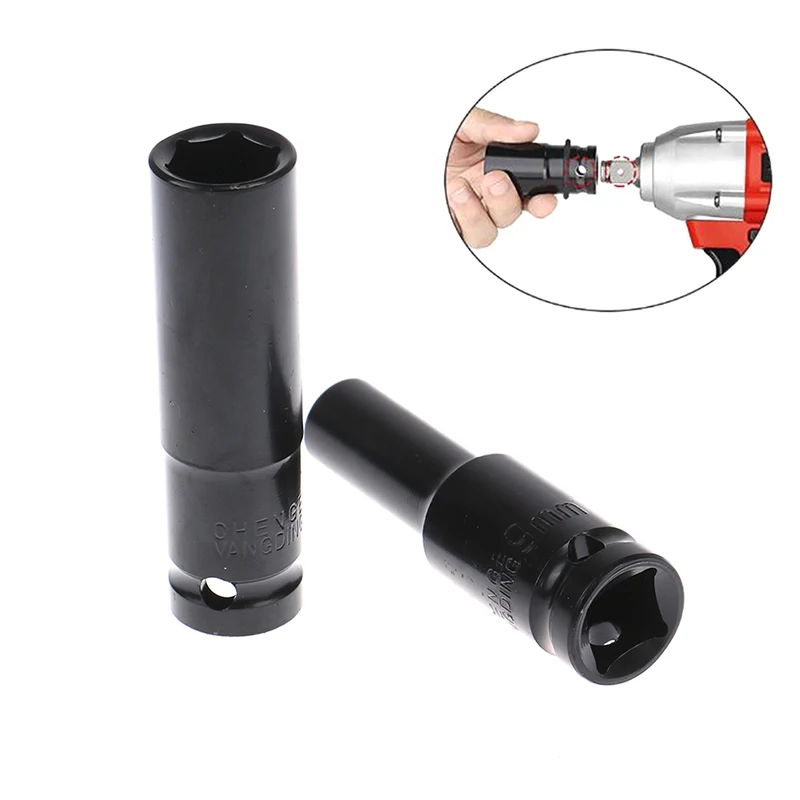 1PCS 1/2 Impact Socket Set 8-32mm Deep Long Head Hex Key Mechanical Workshop Tools For Torque Wrench Pneumatic Spanner Key Set