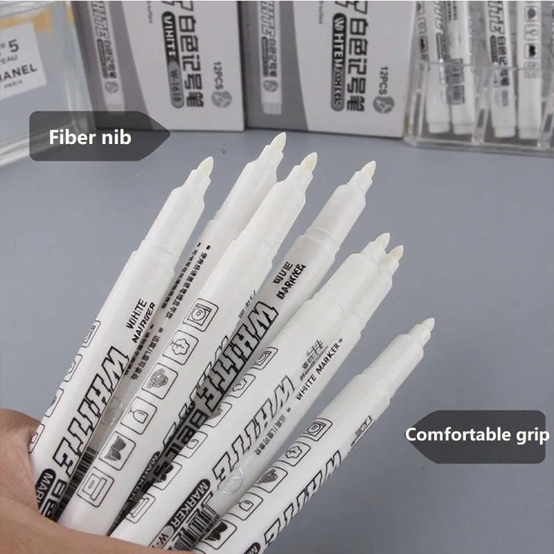 Rotulador de Metal resistente al agua, Blanco permanente, punta fina para pintura artística, Graffiti, tela, madera, cuero, JH001, 1/2/3 Uds.