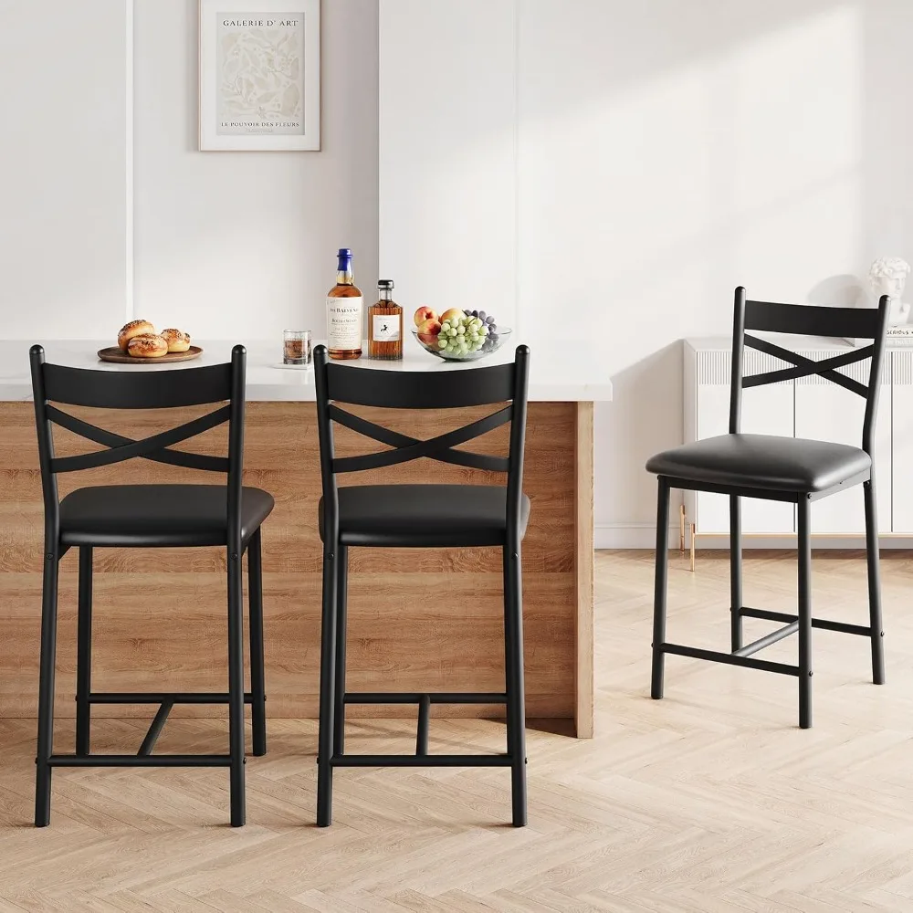 Black Metal Counter Stools 4