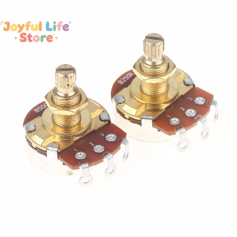 Hot  1Pcs Guitar Potentiometer Pot Low Torque And Low Noise Smooth Feel Brass Shaft A500K A250K B250K B500K