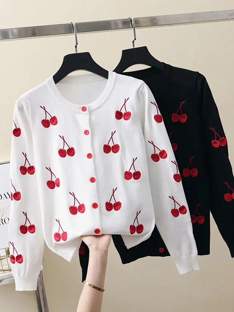 

Knit Sweater Cardigan For Women Elegant Fashion Ladies Tops Knitwear Autumn Winter Long Sleeve O-neck Chic Female Jumper