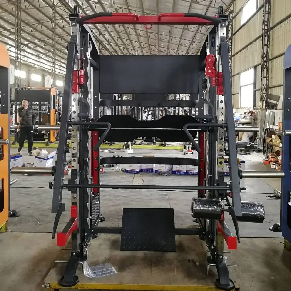 Multi Functional Smith Machine Power Rack Cable Crossover Squat Training Rack