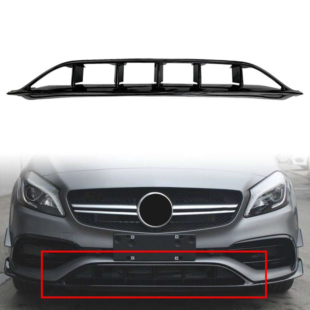 Car Front Bumper Lip Splitter Spoiler Trim ABS Decorative For Mercedes Benz A-Class W176 A200 A45AMG 2016 2017 2018