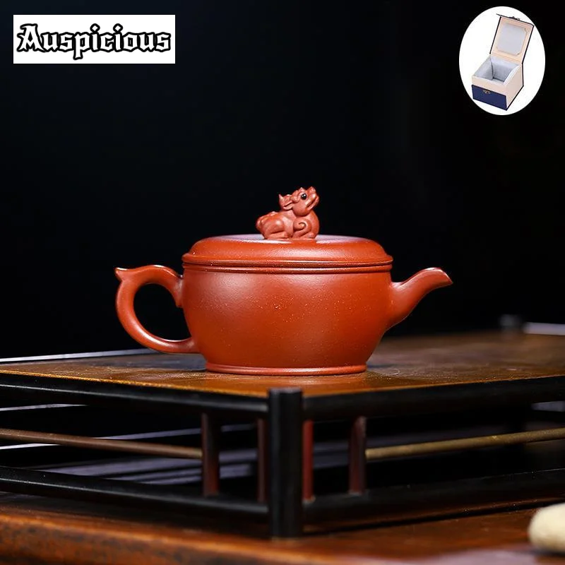 

90ml Boutique Yixing Purple Clay Teapot Handmade Beast Lion Hanwa Pot Chinese Zisha Tea Sets Accessories Household Drinkware