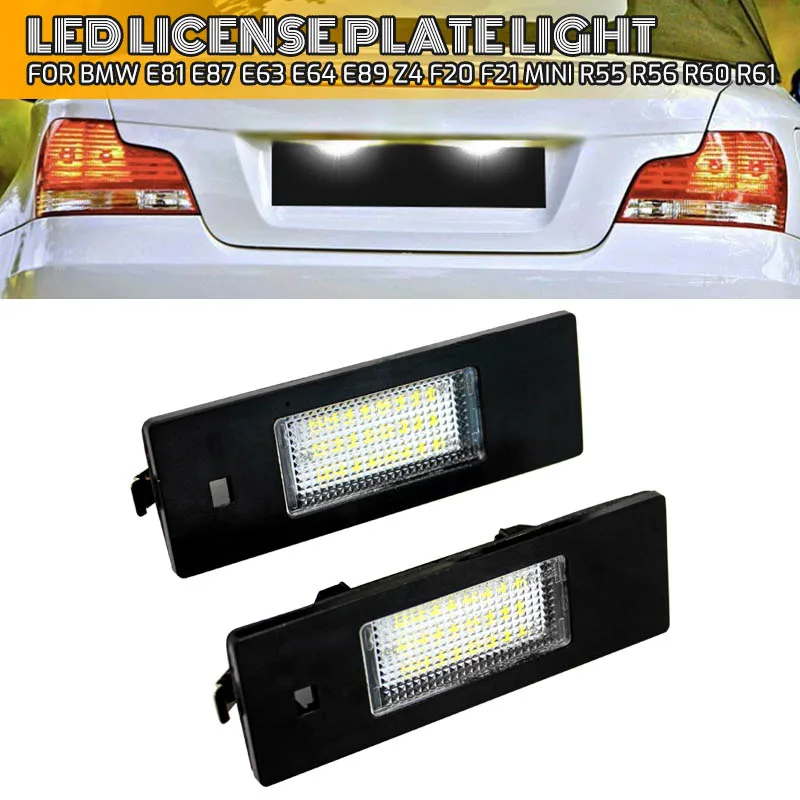 Car Light Luz No Error for BMW 1 Series E81 E87 E63 E64 M6 E85 E86 Z4 F12 F13 F20 K48 LED License Number Plate Lamp