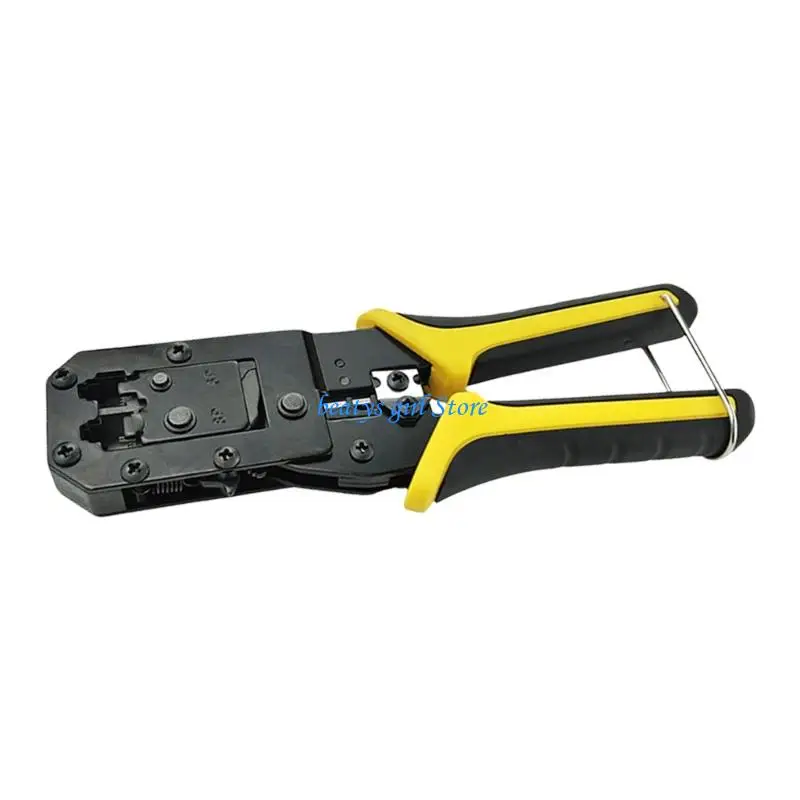 C7AB Networking Cable Crimper For RJ45 RJ11 Connectors Features Integrated Stripper Cutter Crimper Steel PVC Materials Coating
