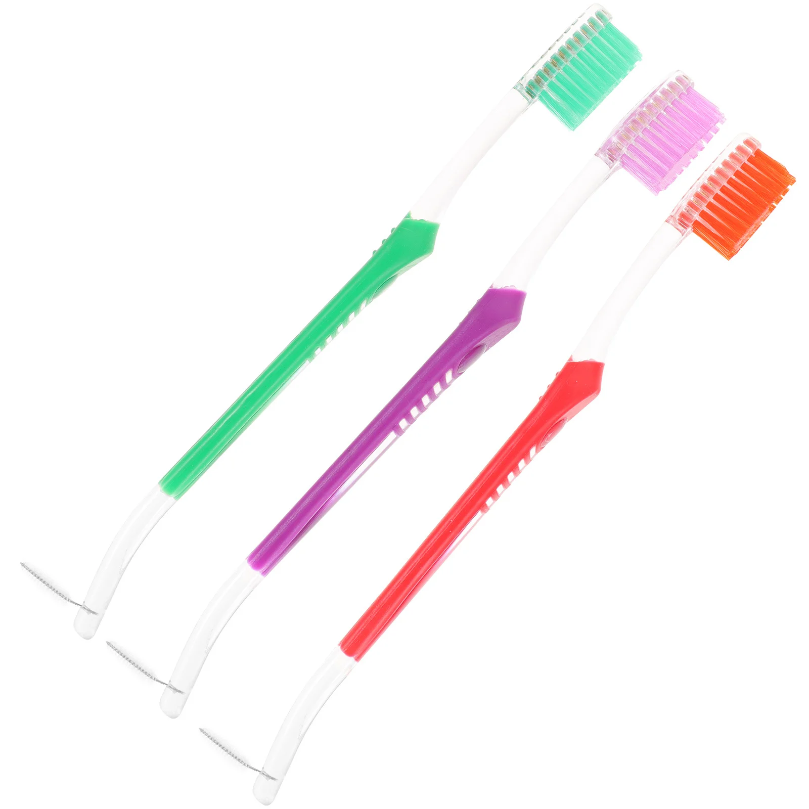 3 قطعة فرش بين الأسنان برأس مزدوج أدوات تنظيف الأسنان فرشاة أسنان تقويم الأسنان المحمولة للأقواس منظف فجوات العناية بالفم