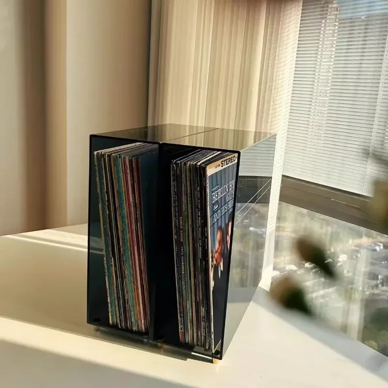 

Vintage Vinyl Record Storage Rack Acrylic CD Holders LP Vinyl Organization Box Record Collection Display Rack for Music Hall
