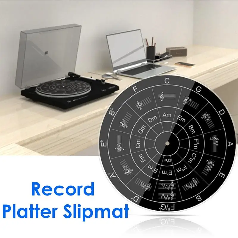 الاكريليك Slipmat للقرص الدوار الموسيقى ملاحظة نمط مسجل لاعب حصيرة القرص الدوار طبق Slipmat للقرص الدوار القياسي 12 بوصة