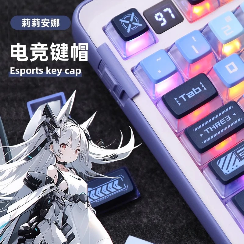 

Liliana Anime Keycap PBT Five Sided Sublimation ASA Profile Keyboard Keycap Compatible with MX Switch Mechanical Keyboard Gifts