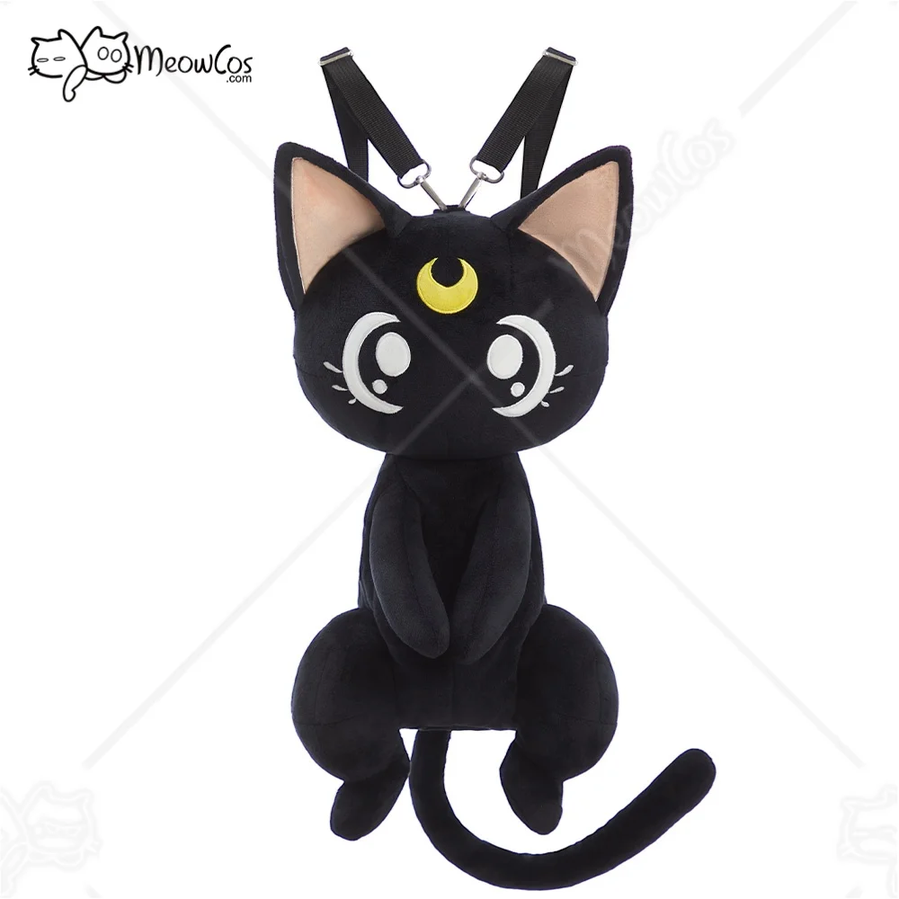 

Meowcos Cute Black Backpack Handbag Cat Shaped Shoulder Bag with Detachable Shoulder Straps