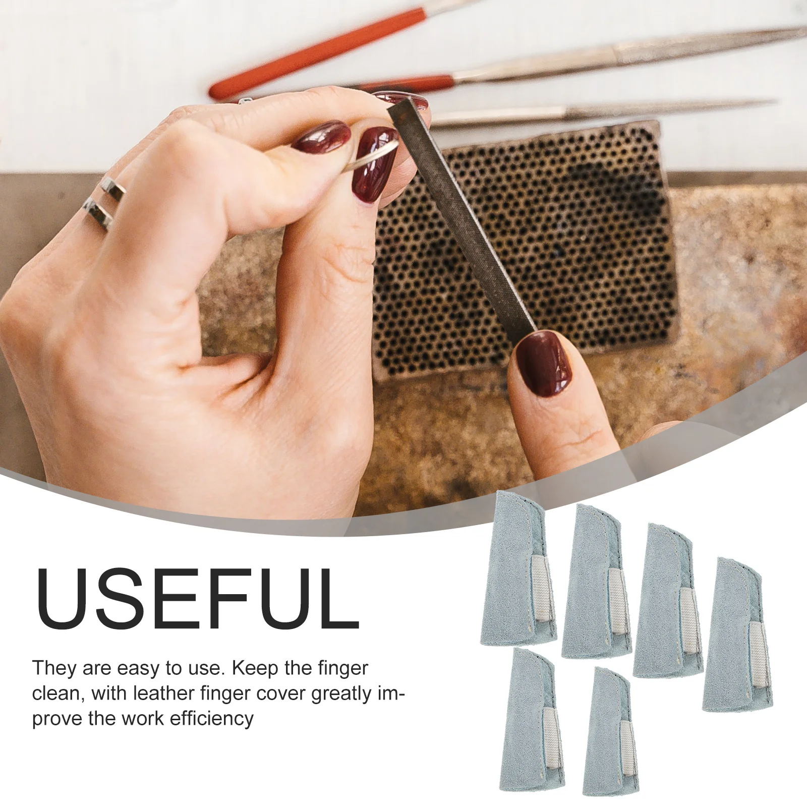 5 قطعة حامي الاصبع العزل الحراري كم لحرق حماية الخدش صنع المجوهرات أداة كفاءة حارس السلامة #1
