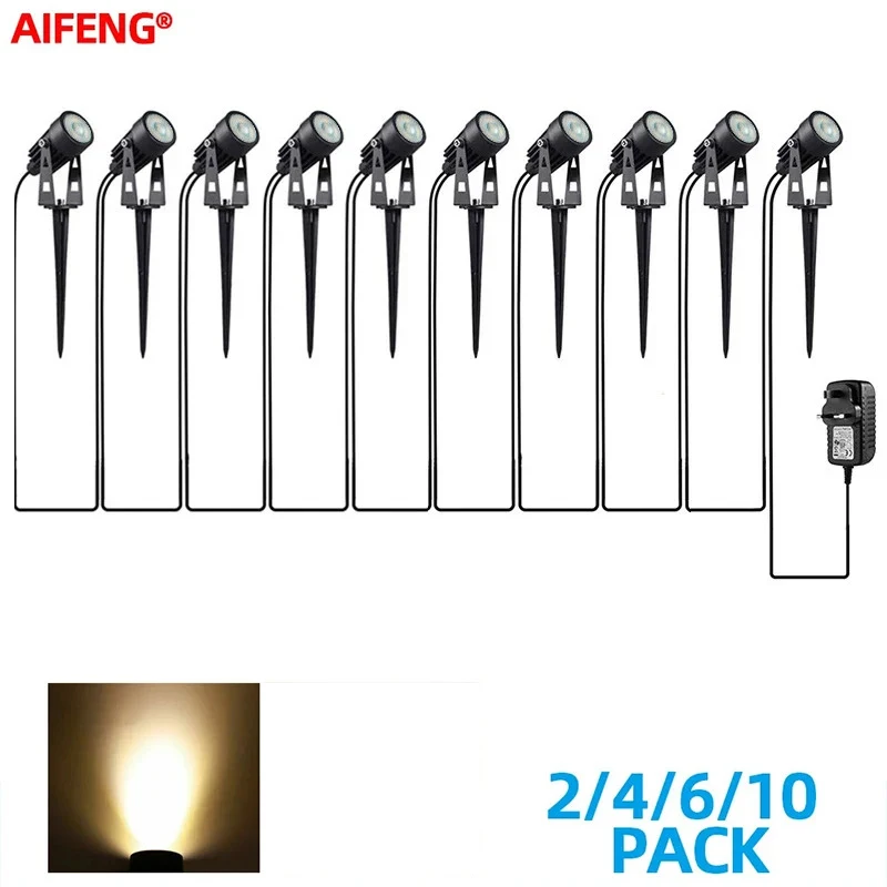 Led Garden Lights Outdoor Lawn Lamp Safety Low Voltage Street Lights IP65 Waterproof 2/4/6/10 in 1 Landscape Lighting Warm White