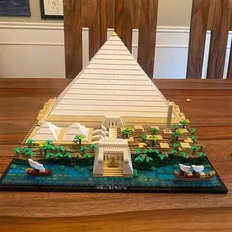 Architecture Great Pyramid of Giza Model Compatitable 21058 Building Blocks Bricks Set DIY Assembled Toys Birthday Gifts