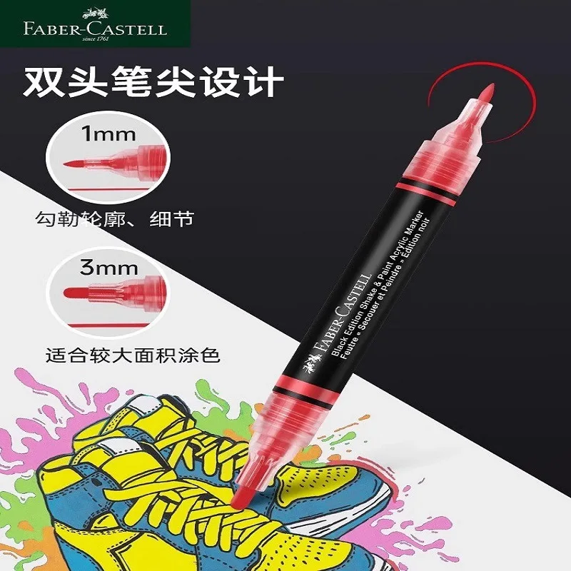 Faber-Castell Acrylic Marker Pen Water-Based Colorful Pen Student Art Drawing Stationery for Metal Plastic Glass Stone Graffiti
