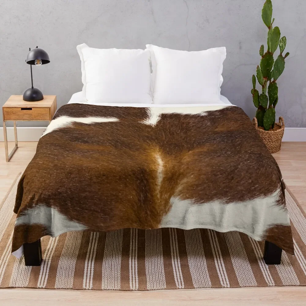 ผ้าห่มคลุมเตียงพิมพ์ลายวัวผ้าห่มพับได้ผ้าหนาพิมพ์ลายวัวสำหรับแคมป์ปิ้งขนาดใหญ่เป็นพิเศษผ้าห่มแบรนด์หรู