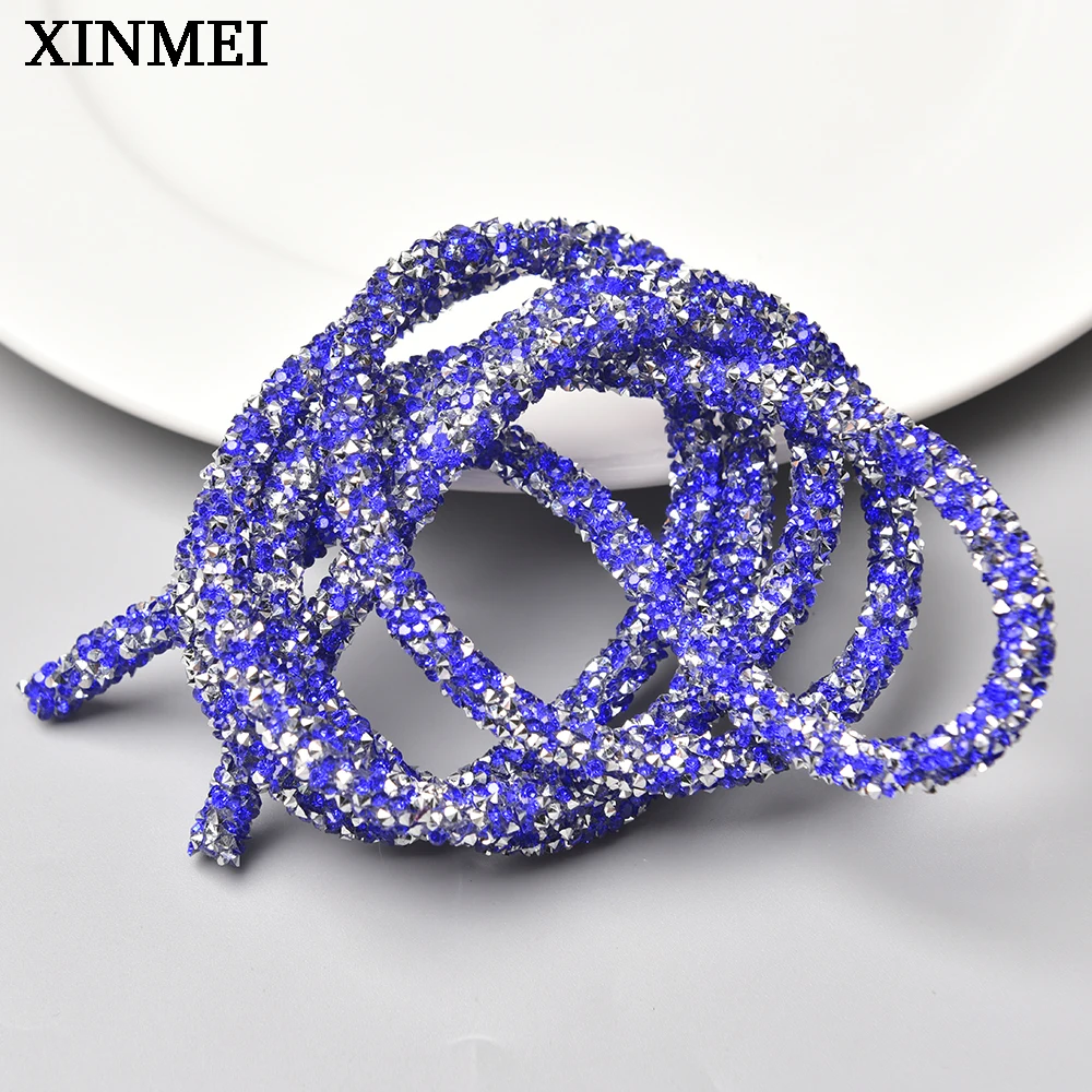 5 metri 6mm resina glitter strass corda tubo di cristallo colorato cavo taglio abbigliamento fai da te gioielli fascia per capelli decorazione del