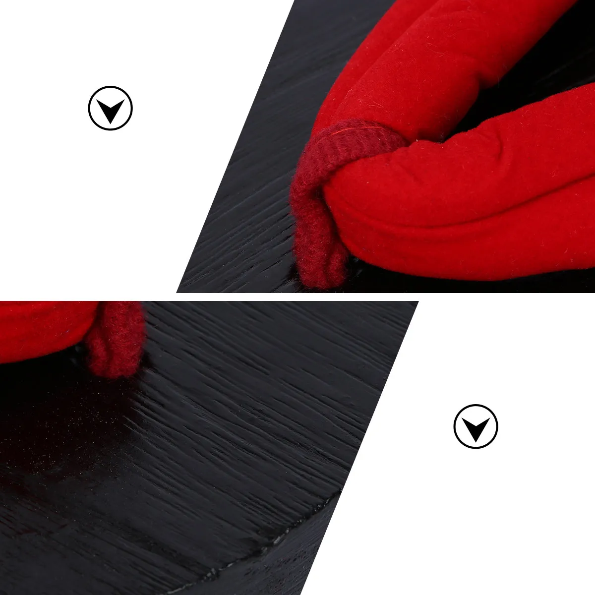 1Pair Japanese Wood Clogs Stylish Summer Platform Sandals Slip-on Casual Slippers Outdoor Walking Entertainment Gift Red Strip