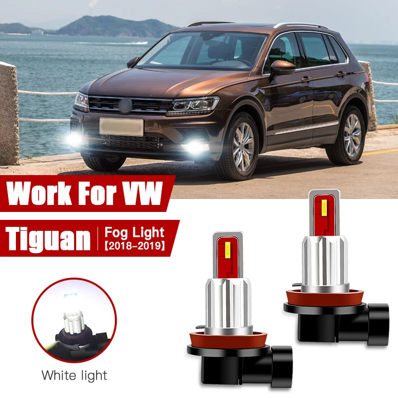 

2pcs Led Car Fog Lamp for VW Tiguan 2018 2019 H11/H8 Front Fog Light Bulb Car Accessories Canbus 12V/35W