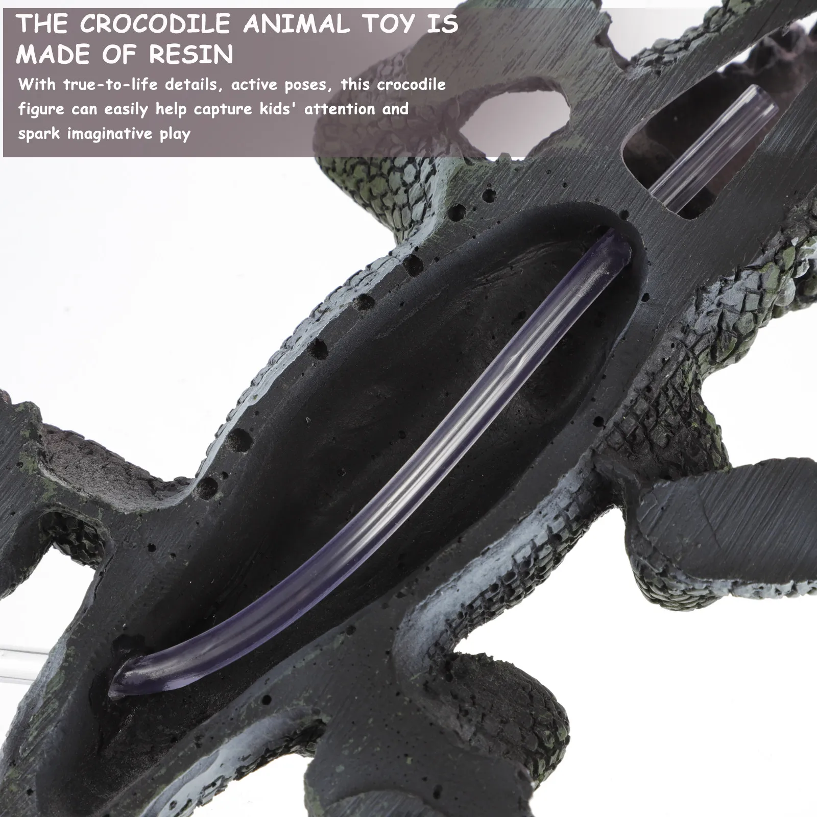 

1Pcs Resin Alligator Simulation Decoration Educational Ocean Wildlife Ornament Early Learning Cognitive Plaything