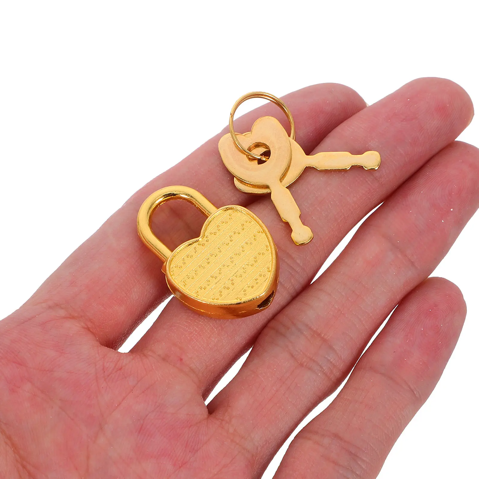 

12 Sets Heart Shaped Padlock Mini Portable Lock Diary Notebook Jewelry Box Small Luggage Cute Security Privacy Lock