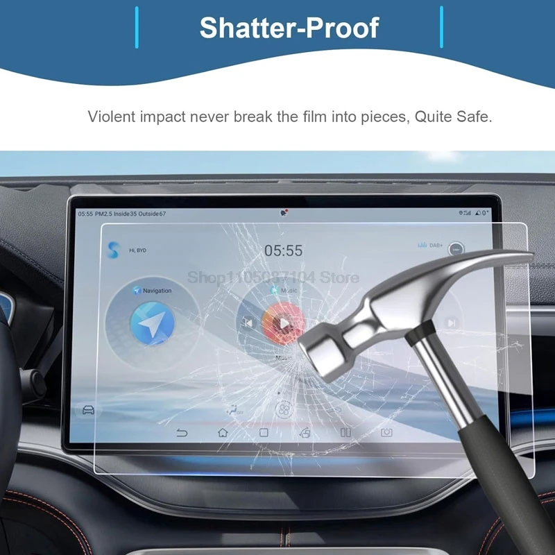 Tempered Glass For BYD Surf/Sealion 7/Tang EV/Seal U DM-i EV/Shark Dolphin/Seagull Navigation infotainment  Screen Protector