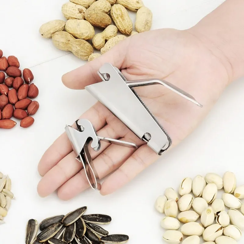 Stainless Steel Nut Sheller Peanut Pincers Melon Seeds Opener Walnut Pine Sheller Pistachio Sunflower Seeds Peeler Kitchen Tools