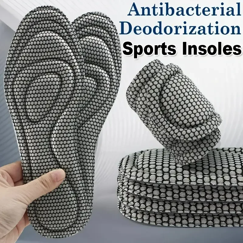 5D Memory Foam Orthopedic Insoles Nano Antibacterial Deodorant Shoe Pads Sweat Absorption Running Pad Massage Sports Insole