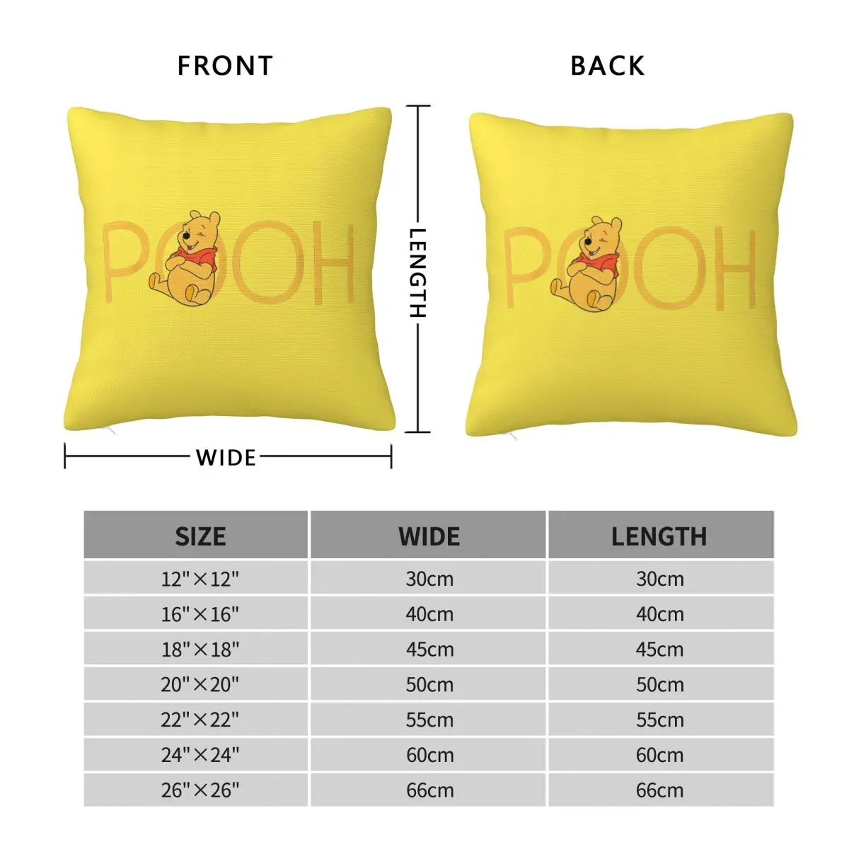 Pillow Case Winnie The Pooh Classic Lettering Soft Pillow Cover Novelty Bear Cushion Cover Pillowcases For Sofa Car Home Decor