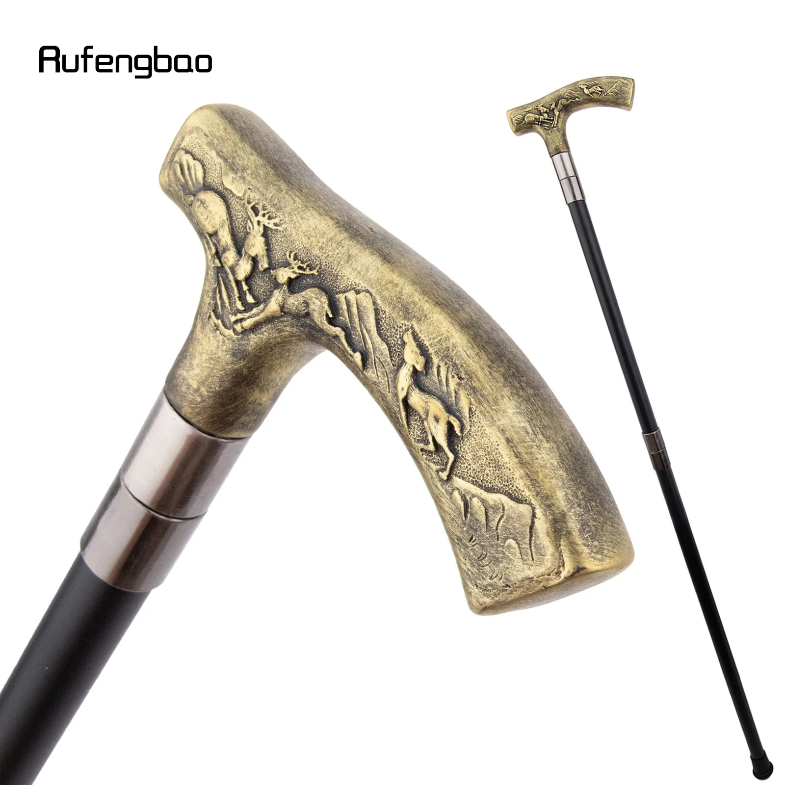 الراتنج الأصفر الغزلان عصا للمشي موضة ديكور الصلب عصا أنيقة تأثيري قصب مقبض Crosier أداء المرحلة قصب 93 سنتيمتر