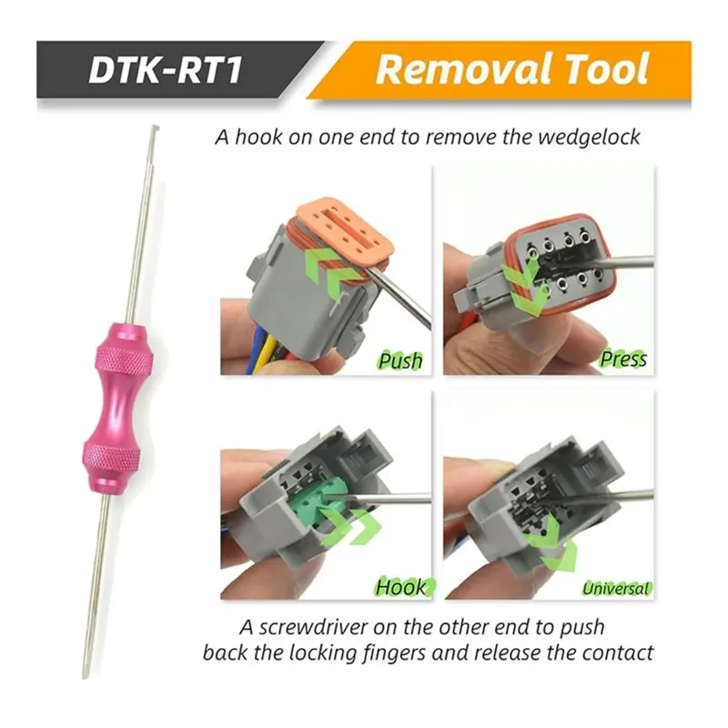 RMWIN-Waterproof 217PCS 12 Kits Deutsch DT Connector Kit With Crimper& Terminal Removal Tool Automotive 2 3 4 6 8 12 Pin