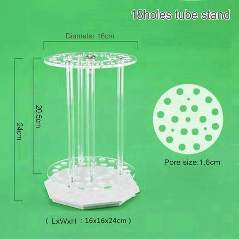 1Pcs Lab Organisch Glas Ronde Roterende 18/28/32/42 Gaten Pipet Rack Buis Pmma Houder tranfer Pipet Stand Ondersteuning