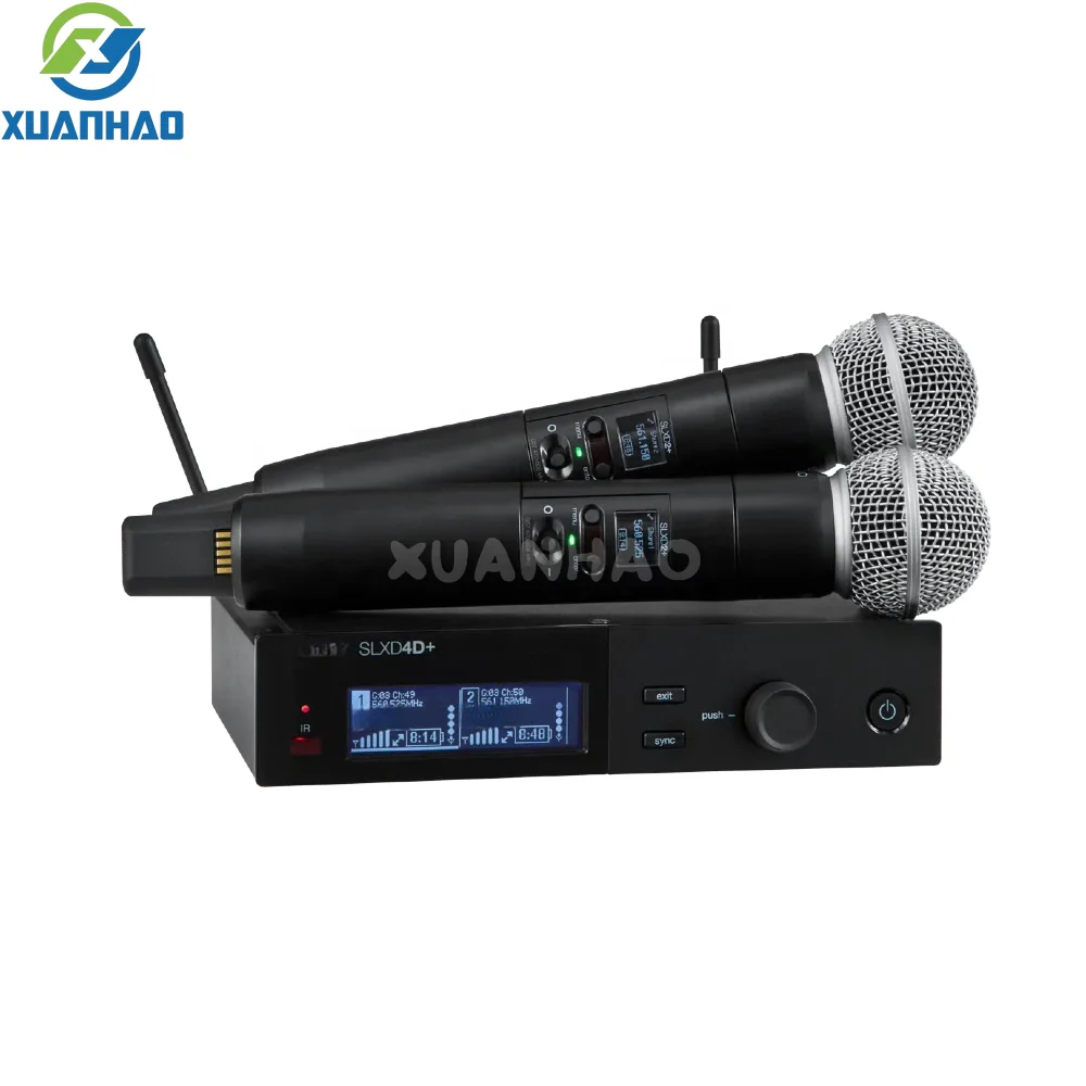 Beta87 Wireless Mic System 2 Channel Professional Receiver with Handheld Transmitter for Speech Performance