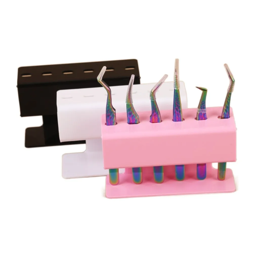 New 6-hole Tweezers Display Stand Eyelash Extension Acrylic Tweezers Stand Storage Box Display Box Storage Stand