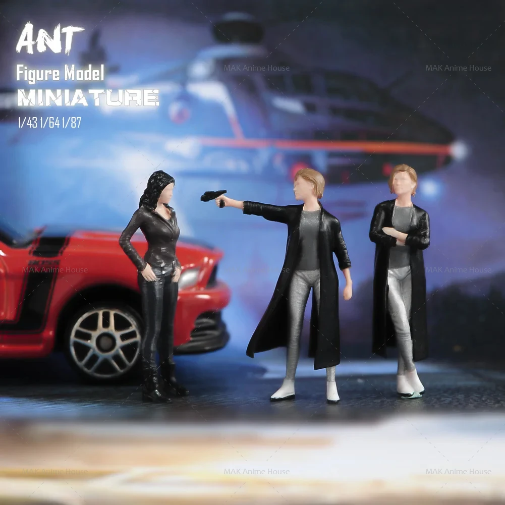 Miniatures 1/64 1/43 1/87 1/24 Figure Female Agent Carrying A Gun On A Mission Unpainted Model Home Scene Decoration Car Toys