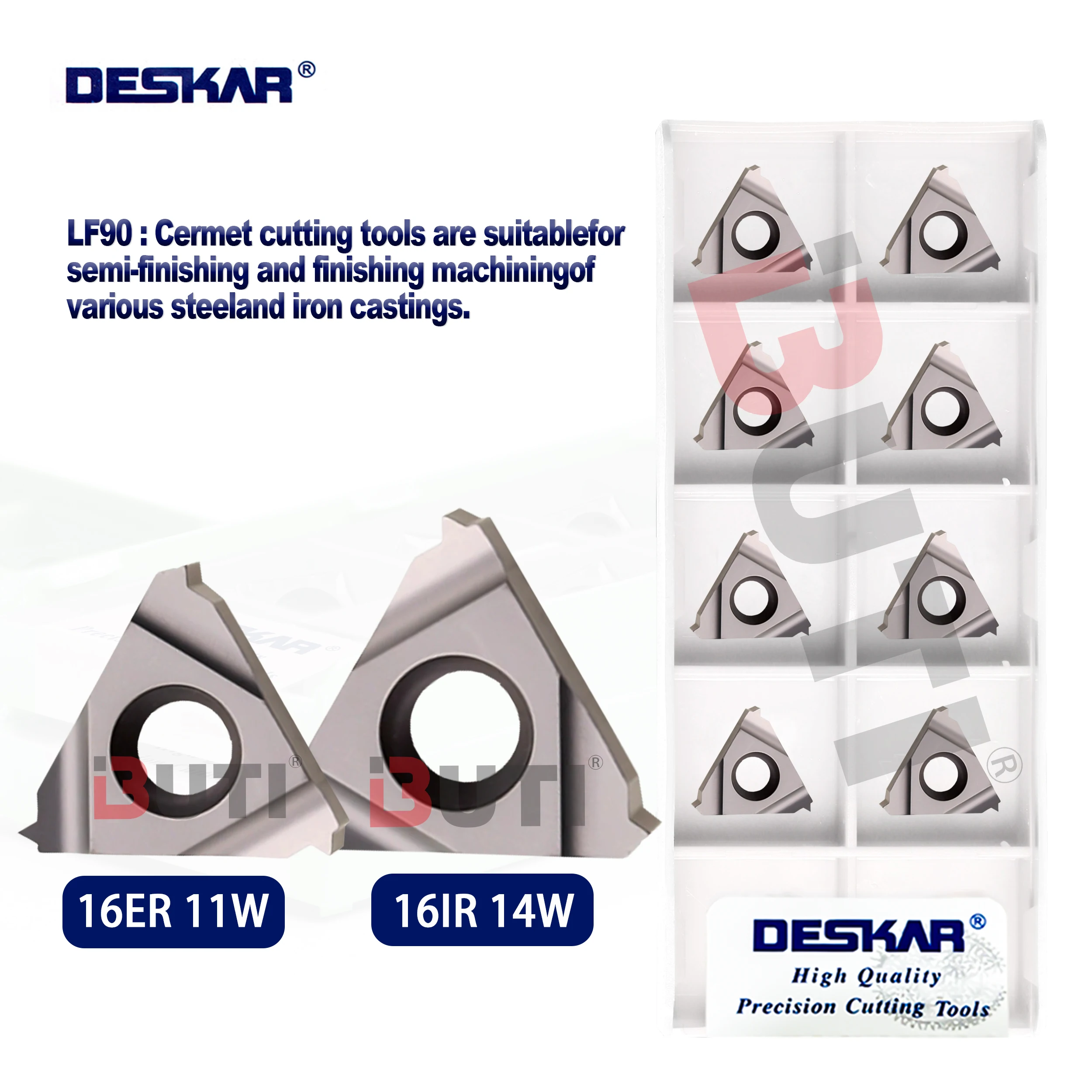 

DESKAR 100% оригинальное лезвие 16ER 16IR 11W 14W LF90 серии токарный станок с ЧПУ, центральные инструменты, керамический лезвие, инструмент для резки резьбы